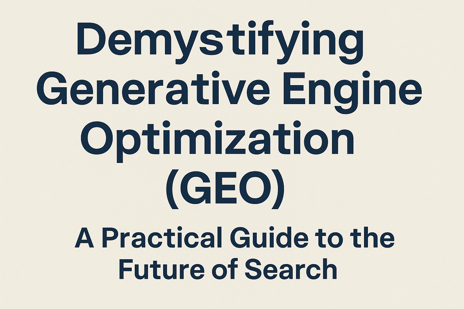 Demystifying Generative Engine Optimization (GEO): A Practical Guide to the Future of Search